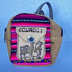 Monedero cuero y tela